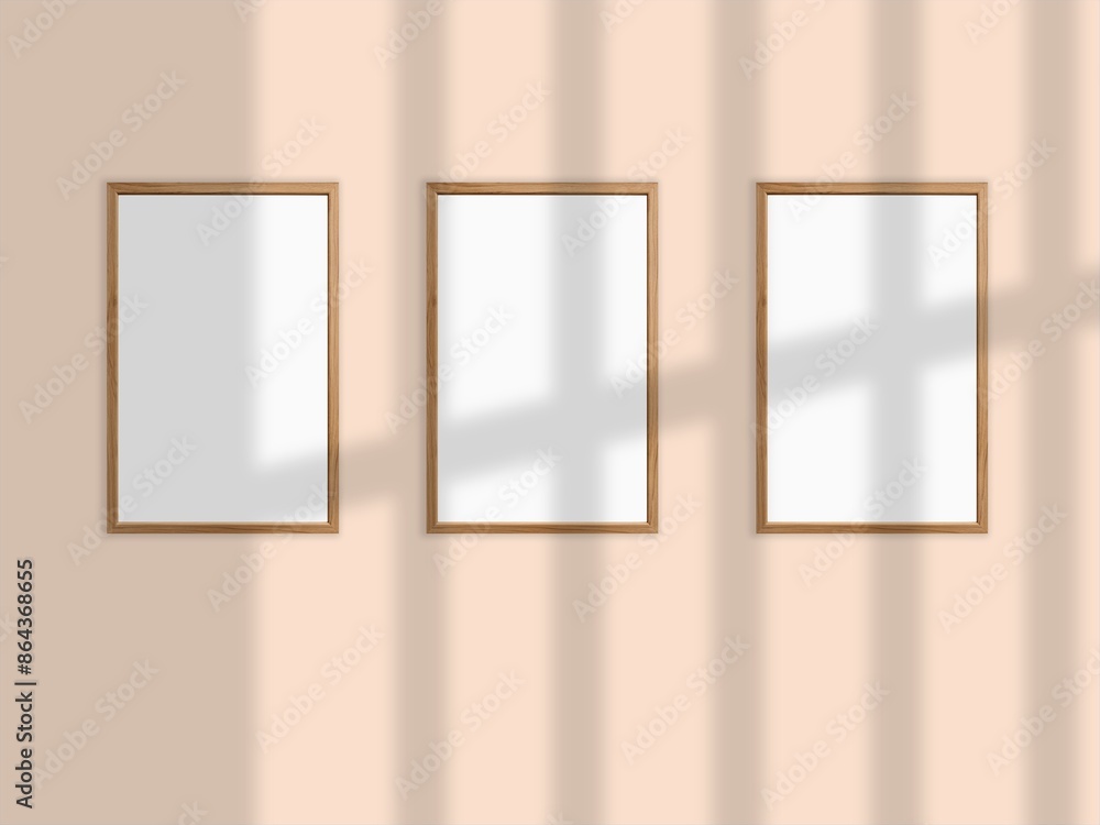 Beige wall with picture frames Beige wall with picture frames
