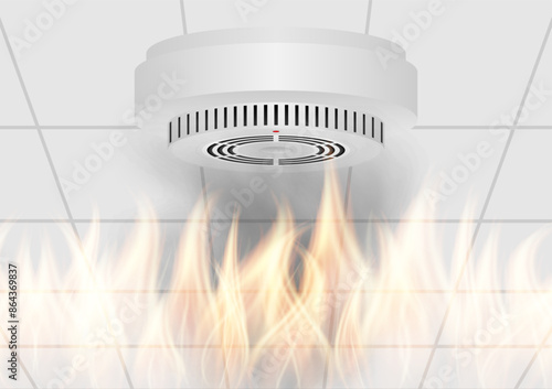 Smoke Detector and Fire Alarm. Smoke Alarm. Vector Illustration. 