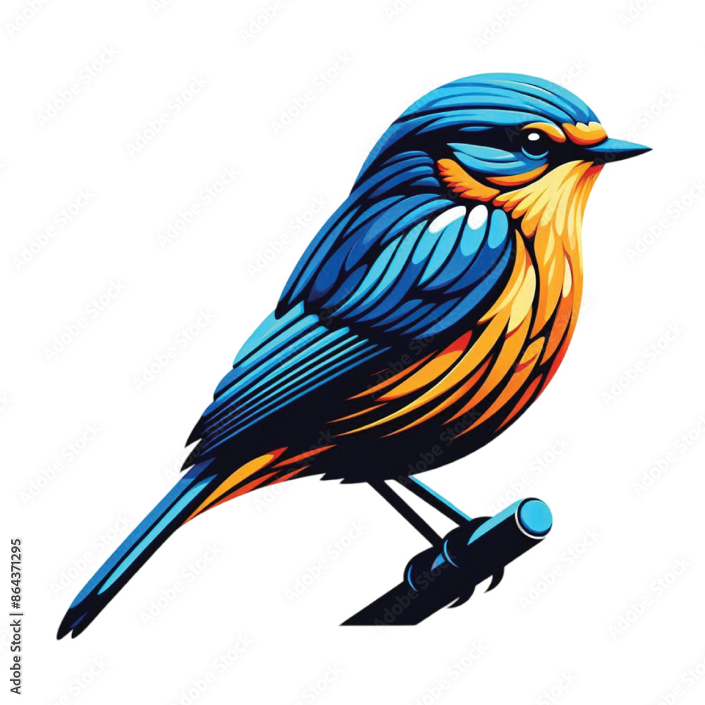 Fototapeta premium A colorful silhouette bird