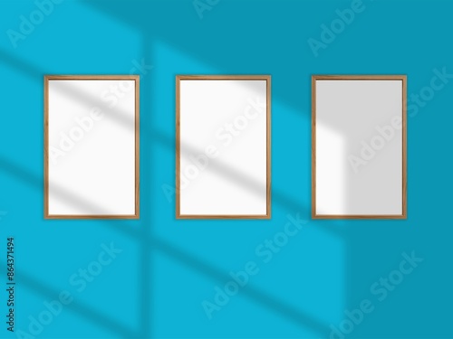 Minimal picture poster frame mockup on the wall