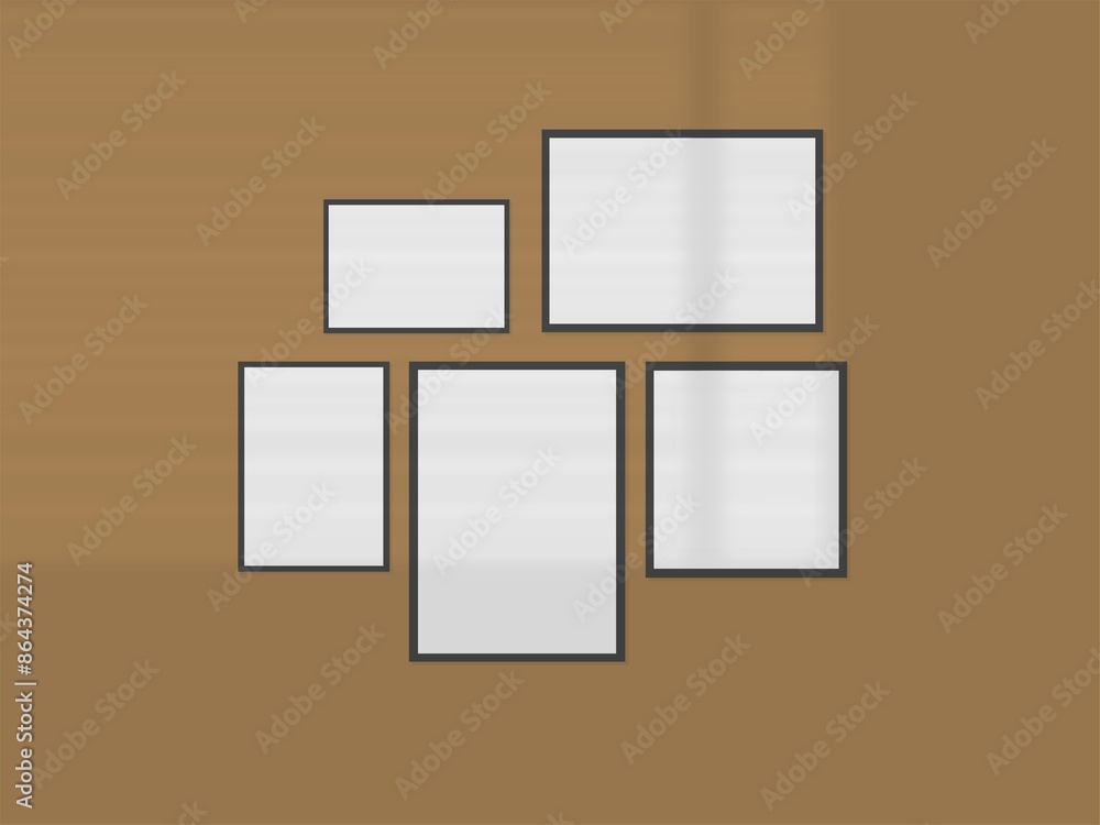 Fototapeta premium Frame with space for text or image mockup on wall in a room wall