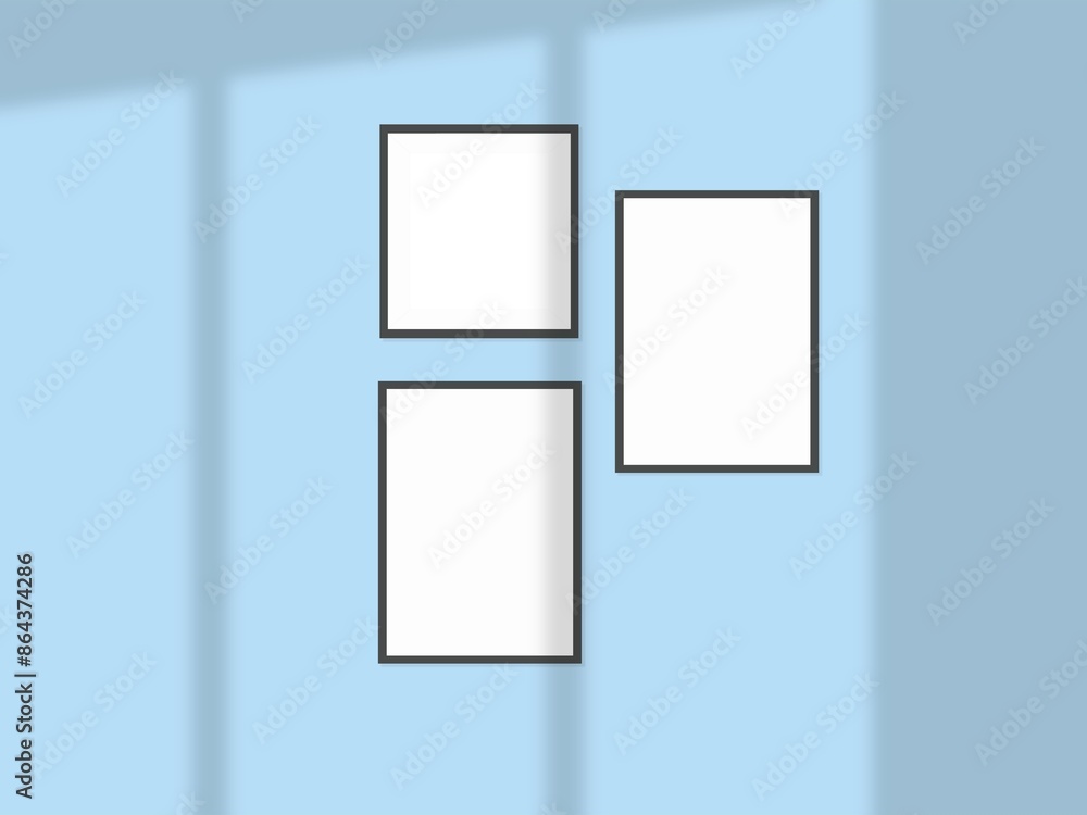 Frame with space for text or image mockup on wall in a room wall Frame with space for text or image mockup on wall in a room wall