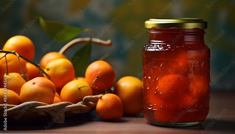 A jar of apricot jam A jar of apricot jam