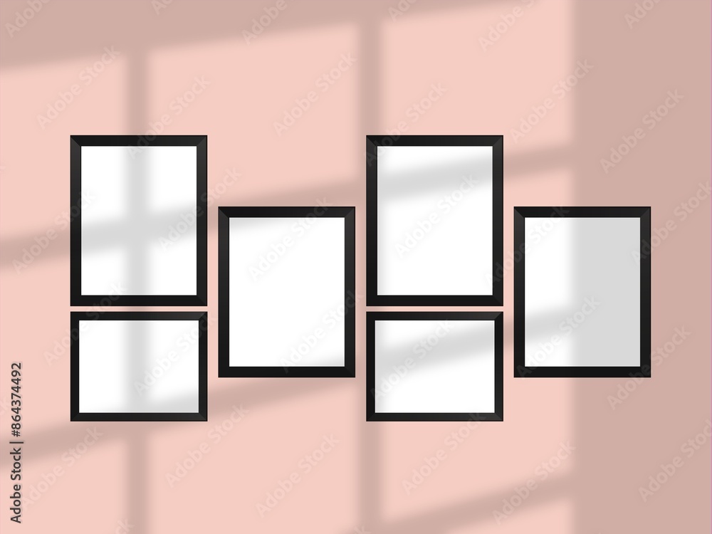 Frame with space for text or image mockup on wall in a room wall Frame with space for text or image mockup on wall in a room wall