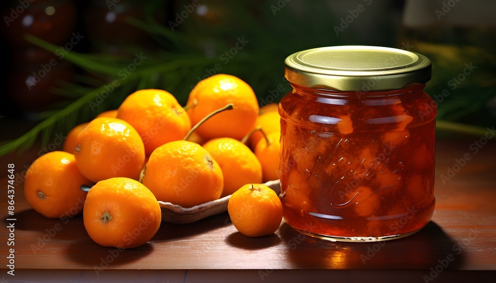 A jar of apricot jam A jar of apricot jam