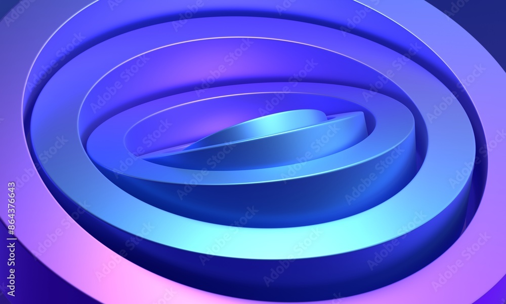 Abstract blue and purple colored rings, 3d render Abstract blue and purple colored rings, 3d render