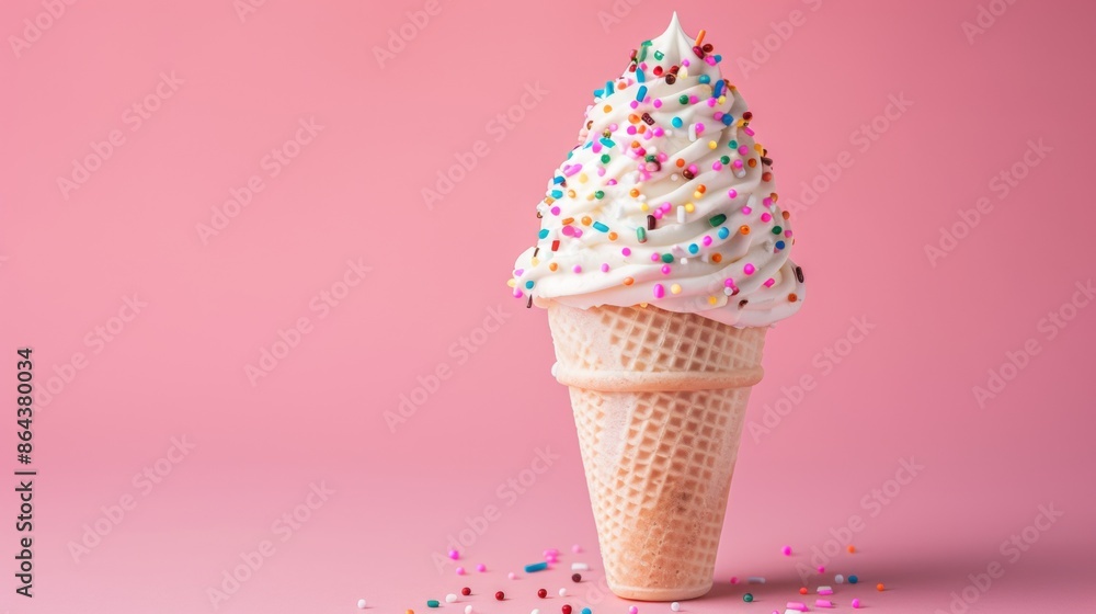 Vanilla Ice Cream Cone with Sprinkles Vanilla Ice Cream Cone with Sprinkles