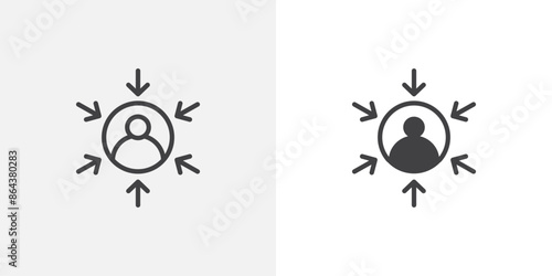 Customer centricity icon symbol collection on white background.