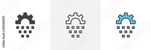 Digital transformation icon symbol collection on white background.