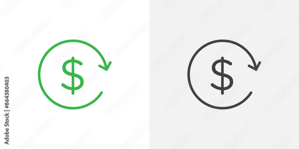 Obraz premium Refund icon symbol collection on white background.