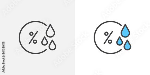 Humidity icon symbol collection on white background.
