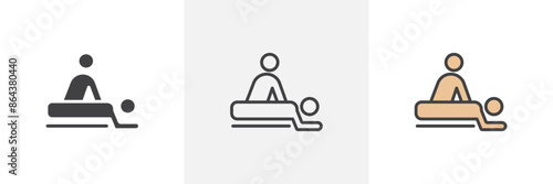 Massage icon symbol collection on white background.