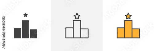 Leaderboard icon symbol collection on white background.