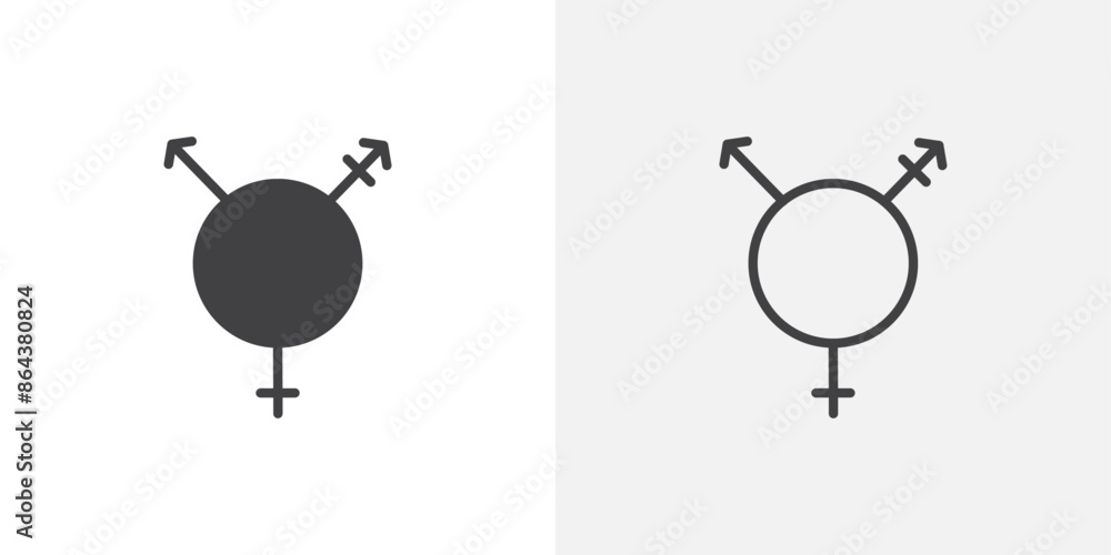 Transgender icon symbol collection on white background. Transgender icon symbol collection on white background.