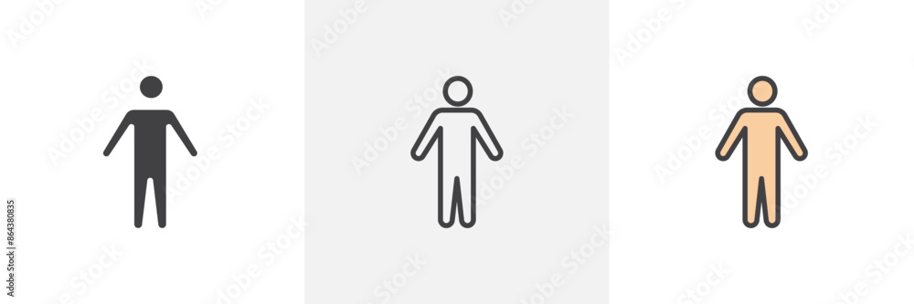 Person icon symbol collection on white background. Person icon symbol collection on white background.