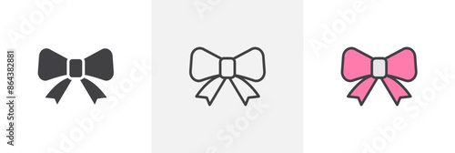 Ribbon icon symbol collection on white background.