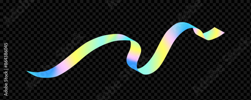 Abstract  holographic wave.Flow iridescent fluid.Dynamic spectrum ribbon.