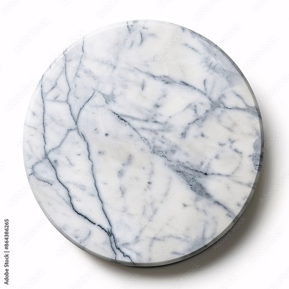 Fototapeta premium Round marble medium Isolated on white background.