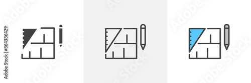 Floor plan icon symbol collection on white background.