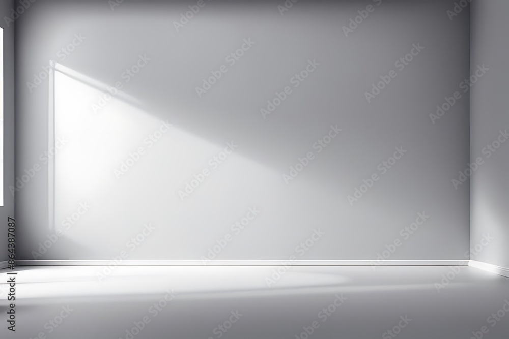 Wall interior background, studio and backdrops show products. with shadow from window color white and grey. background for text insertion and presentation product Wall interior background, studio and backdrops show products. with shadow from window color white and grey. background for text insertion and presentation product