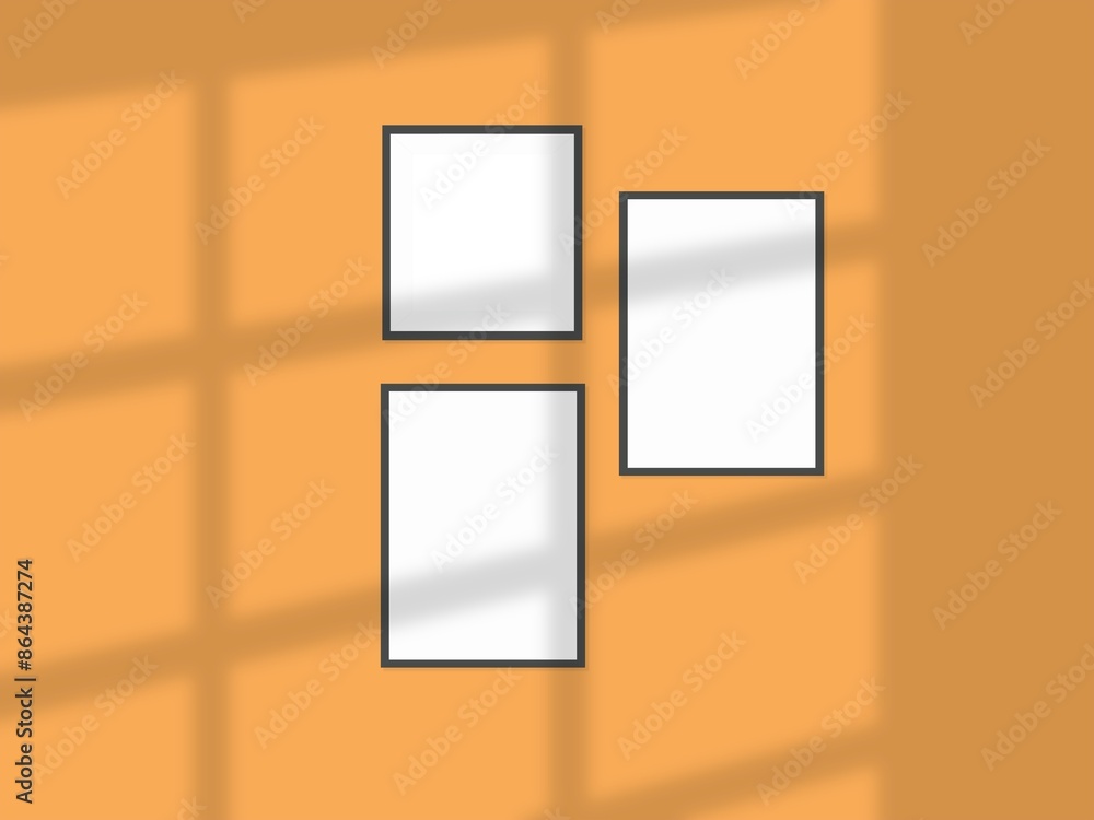 Simple picture photo poster frame mockup on wall Simple picture photo poster frame mockup on wall