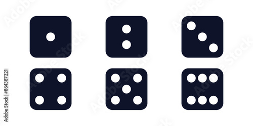 Dice vector icon set. Dice gambling roll illustration vector. DICE ludo icon