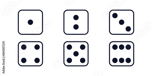 Dice vector icon set. Dice gambling roll illustration vector. DICE ludo icon