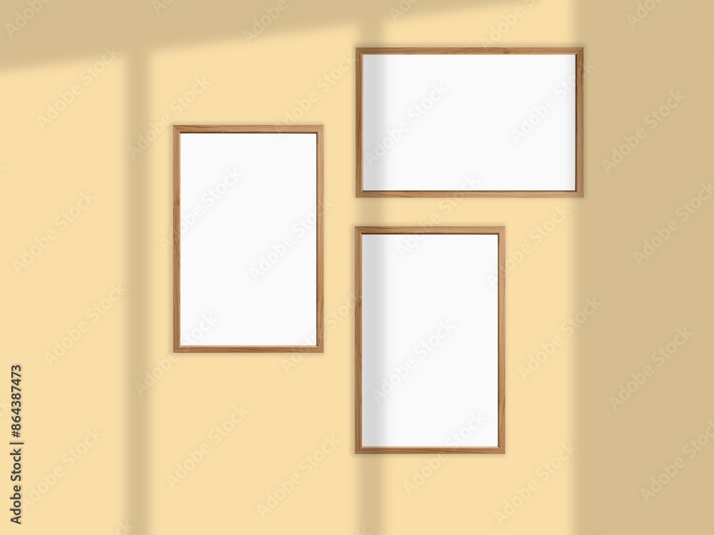 Simple picture photo poster frame mockup on wall Simple picture photo poster frame mockup on wall