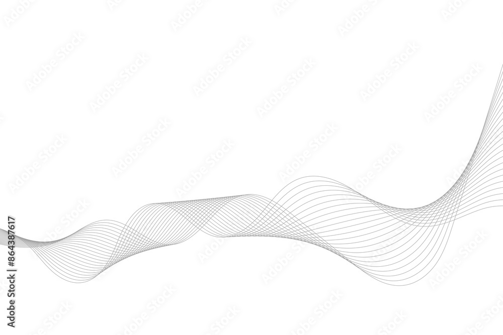 Fototapeta premium Abstract vector modern background with blue wavy lines and particles. Technology backdrop. 