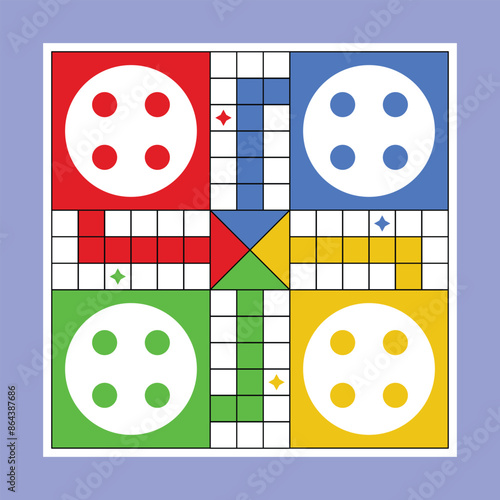 Ludo game vector icon. Classic family board game LUDO icon. Ludo board vector. Ludo dice