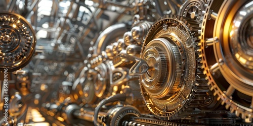 Wallpaper Mural A machine with many gears and a large gear in the middle Torontodigital.ca