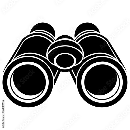 binocular silhouette vector art  illustration