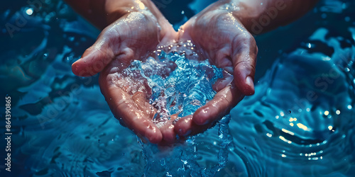A splash of water in your hands photo