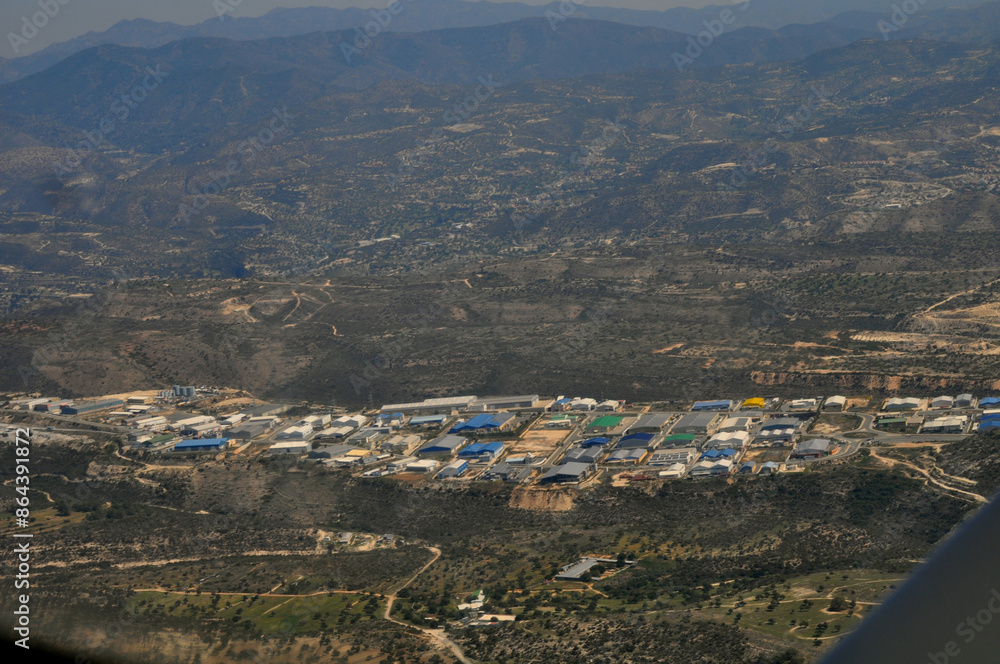 The Aerial view of the industrial area with factories and warehouses seen at Limassol in Cyprus The Aerial view of the industrial area with factories and warehouses seen at Limassol in Cyprus