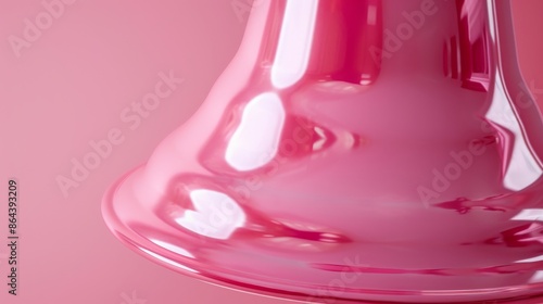 Close-up of a shiny pink bell with reflections, abstract concept