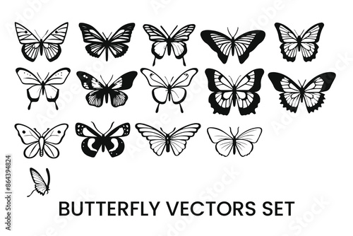 set of butterflies Logo Vector Sublimation Design