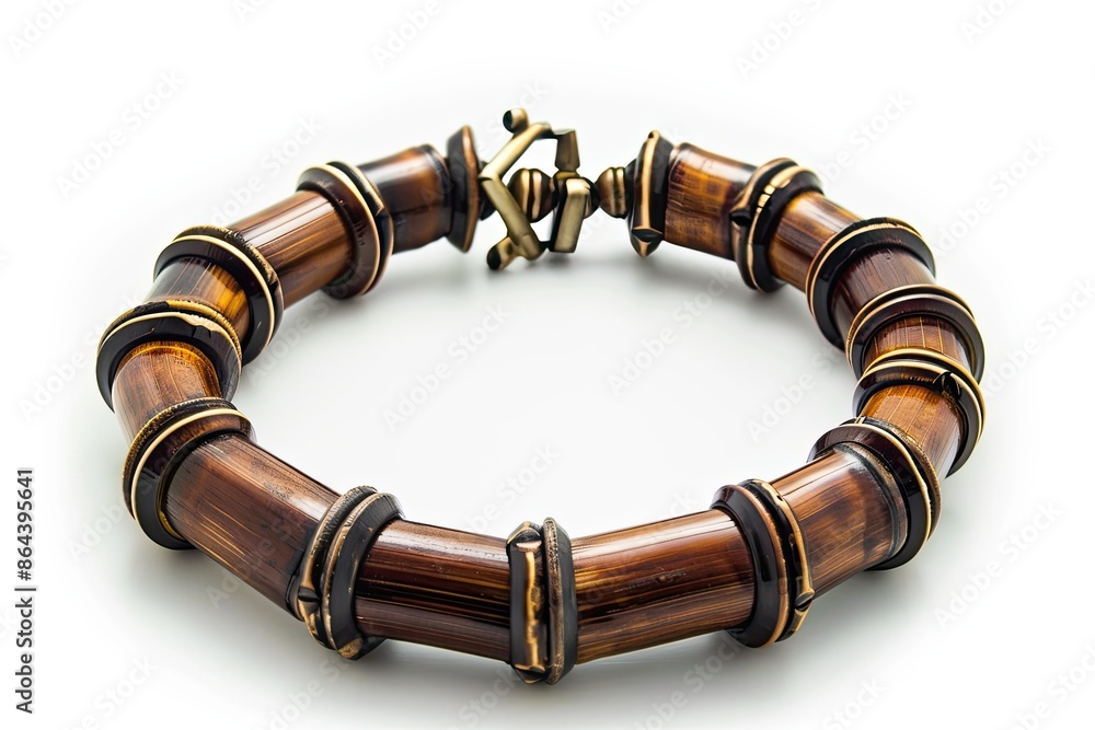 uxury souvenir bamboo bracelet shiny on white background uxury souvenir bamboo bracelet shiny on white background