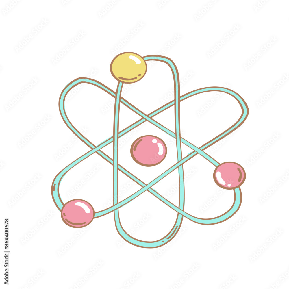 Atom icon school cartoon doodle Atom icon school cartoon doodle