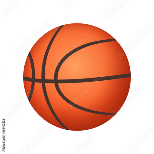 Basketball. Ball Icon. 3d vector clipart isolated on white background.