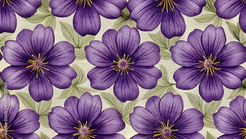 cute violet flower seamless background with high detailing