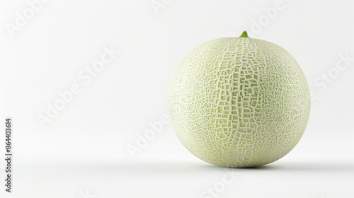 honeydew melon fruit on white background with empty space