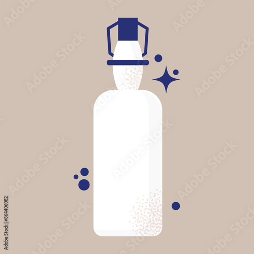 Georgian national dishes. Menu in a Georgian restaurant. Bottle of water. Classic dishes for lunch and dinner. Vector illustration isolated on background