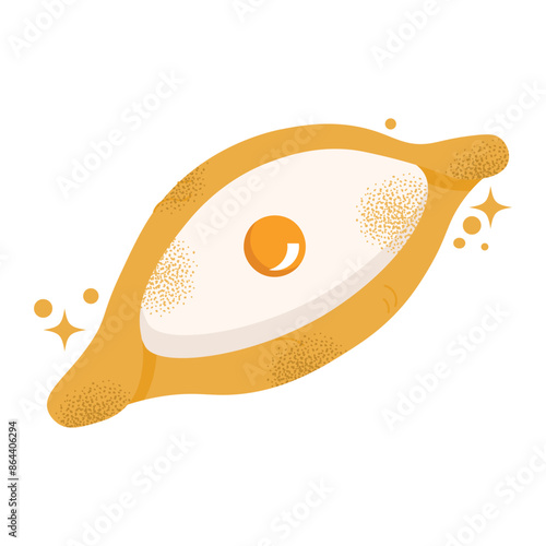 Georgian national dishes. Menu in a Georgian restaurant. Khachapuri, khinkali, dumplings, wine, pomegranate, dish. Classic dishes for lunch and dinner. Vector illustration isolated on background