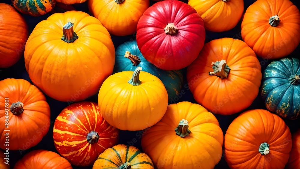 Close Up of a Multicolored Pumpkins Close Up of a Multicolored Pumpkins