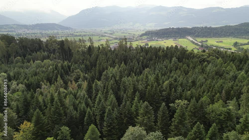 Amazing aerial view of a green forest in Switzerland. Amazing aerial view of a green forest in Switzerland.