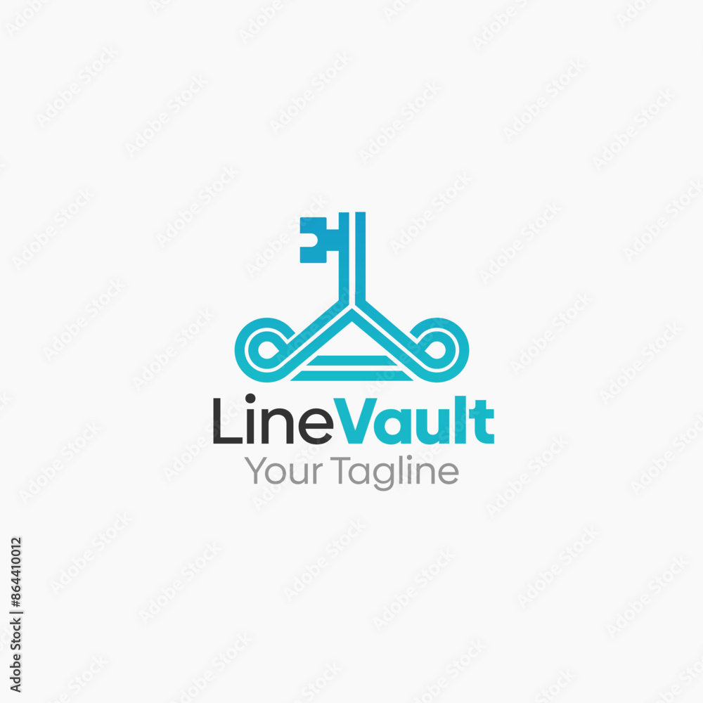 Line Vault Logo Vector Template Design. Good for Business, Start up, Agency, and Organization Line Vault Logo Vector Template Design. Good for Business, Start up, Agency, and Organization