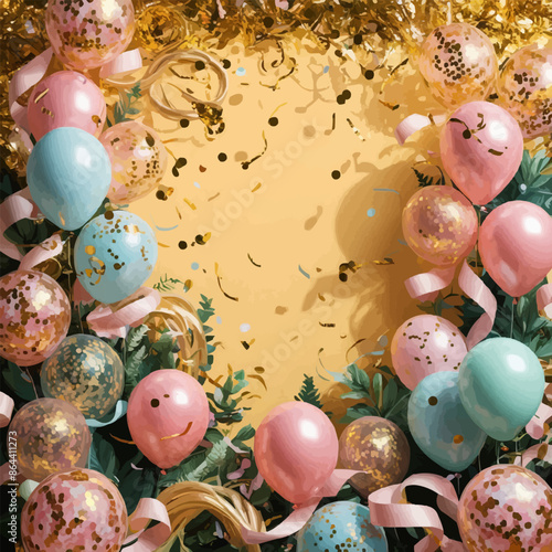 christmas background with balls and decorations