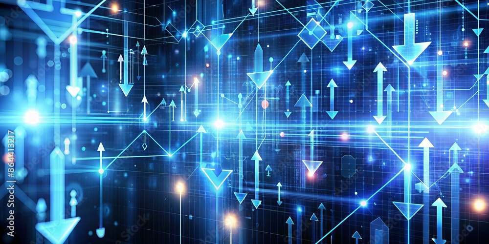 Abstract Blue Arrows Network Technology Background Abstract Blue Arrows Network Technology Background