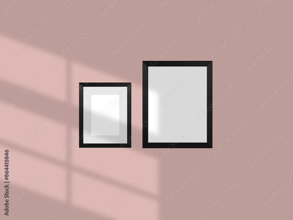 Empty canvases on beige wall with modern living room Empty canvases on beige wall with modern living room
