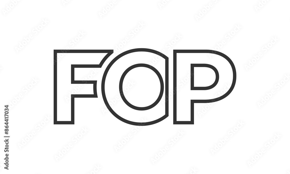 FOP logo design template with strong and modern bold text. Initial based vector logotype featuring simple and minimal typography. Trendy company identity. FOP logo design template with strong and modern bold text. Initial based vector logotype featuring simple and minimal typography. Trendy company identity.